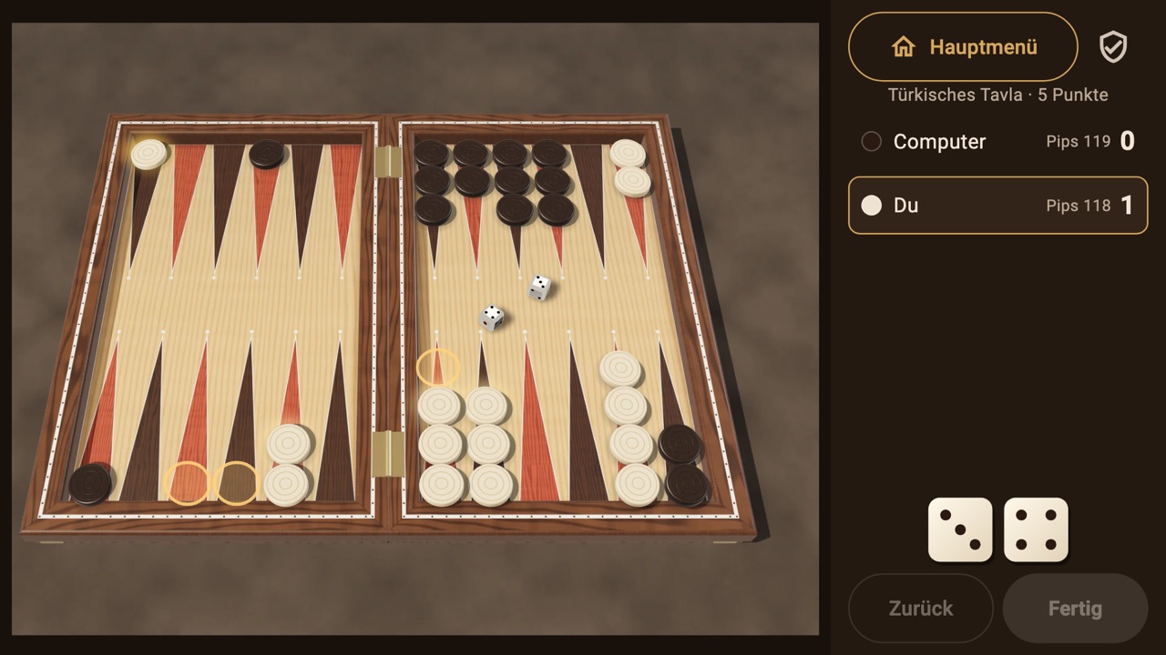 A match on the Walnut & Pearl board