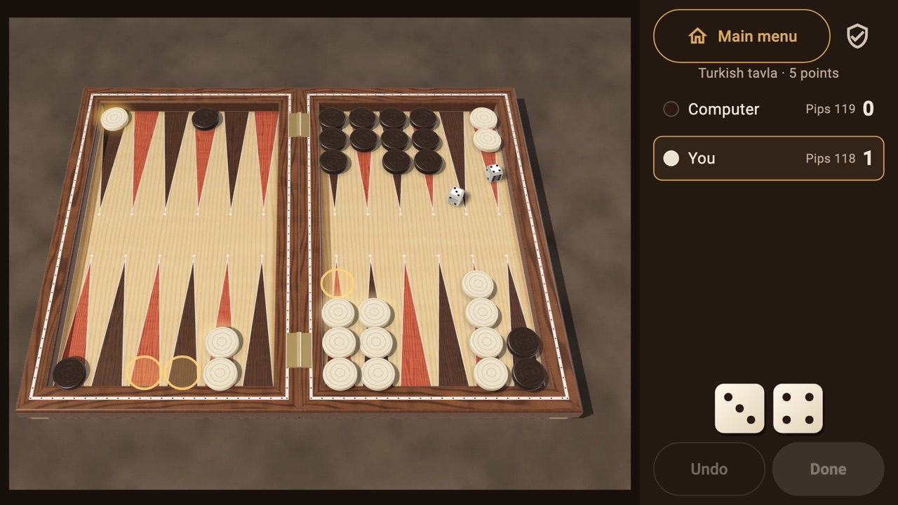 A match on the Walnut & Pearl board