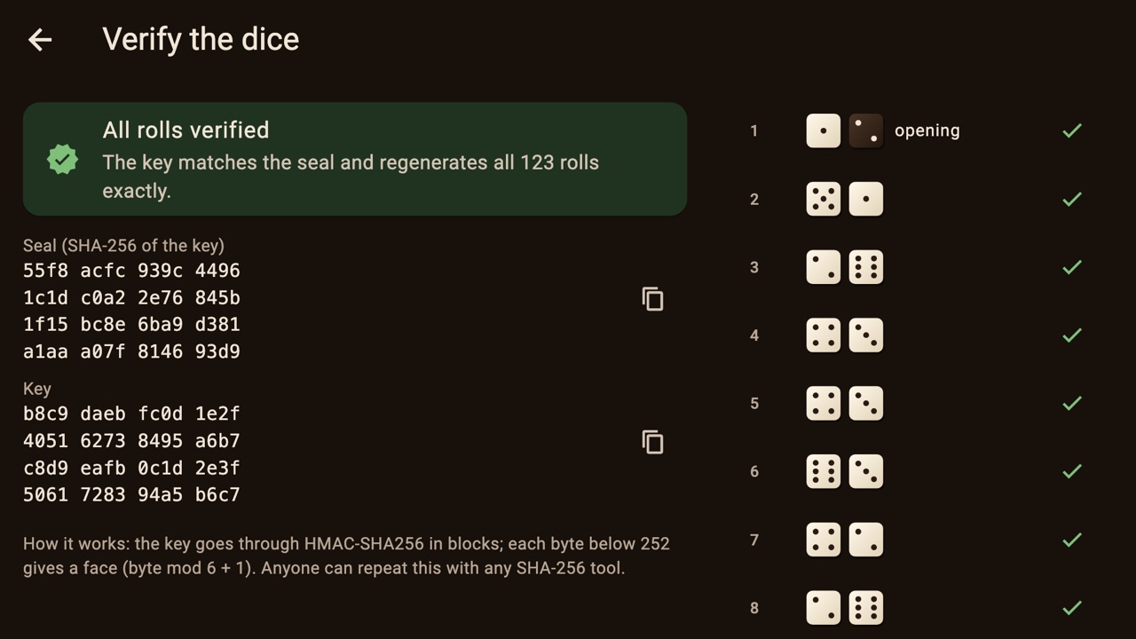 Verify screen rebuilding every roll