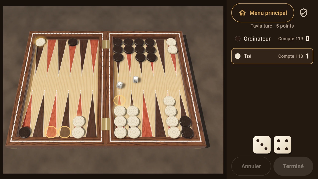 A match on the Walnut & Pearl board