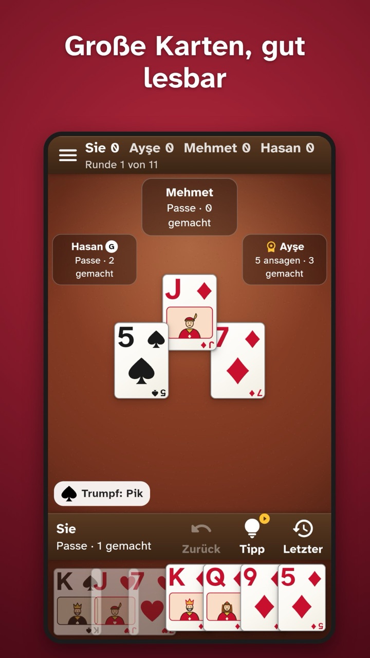 Big, easy-to-read cards