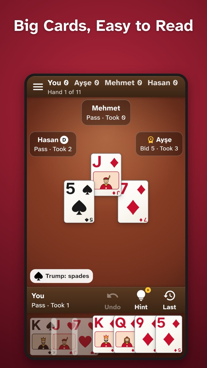 Big, easy-to-read cards