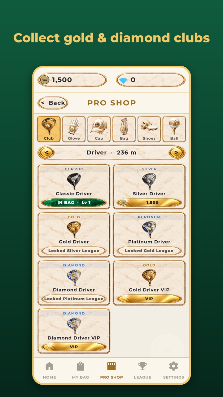 Pro Shop drivers from the classic to the diamond tier