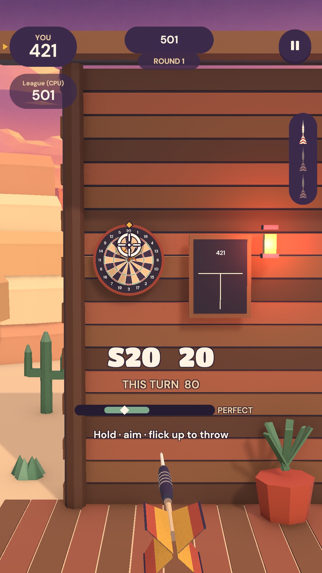 Classic darts aiming