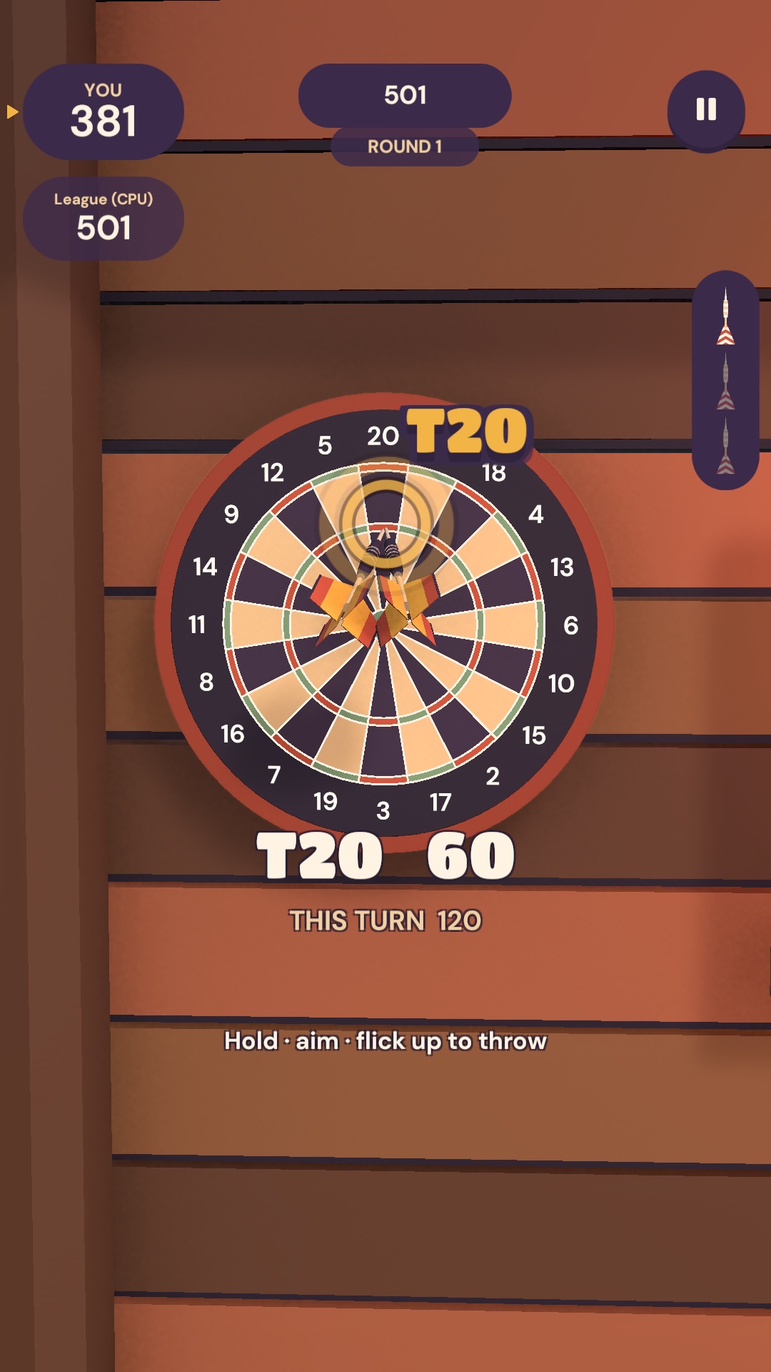 Hit camera on a perfect throw