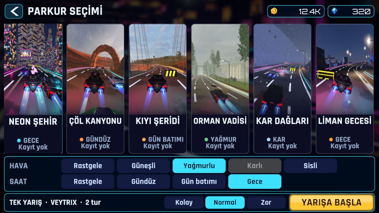 Pist, hava ve gün ışığı seçimi