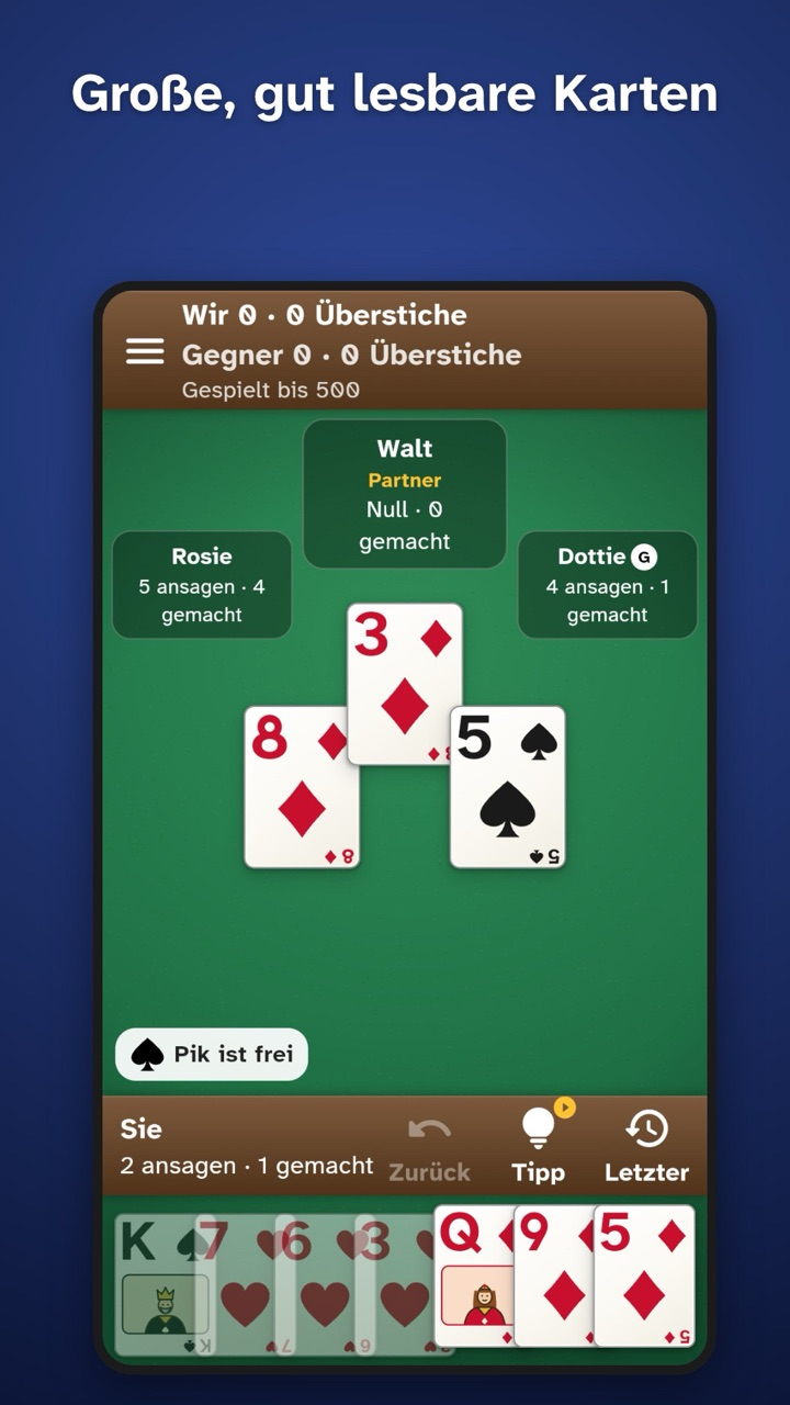 Big, easy-to-read cards
