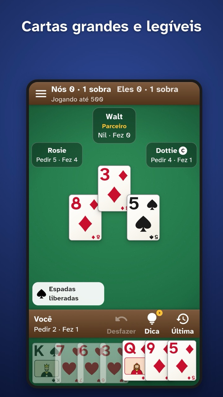 Big, easy-to-read cards