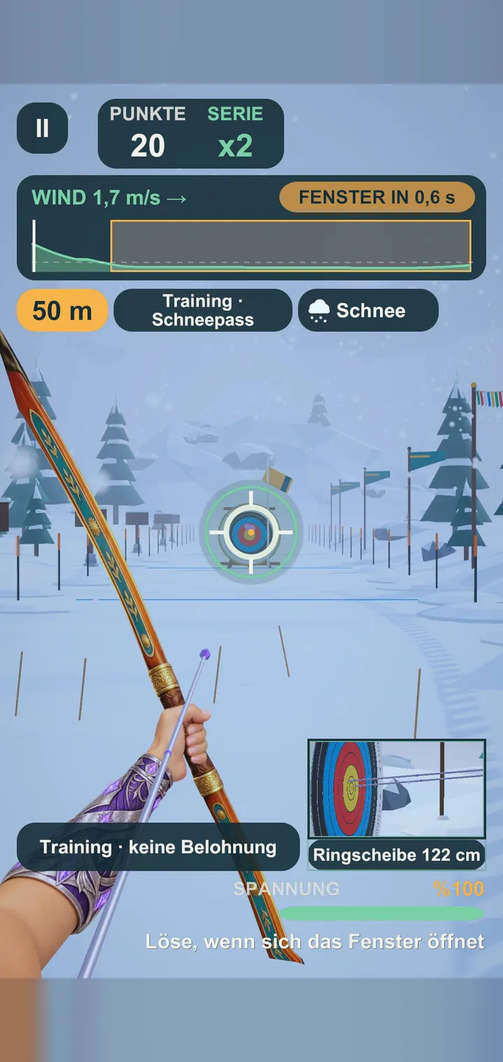 Zielen im Schnee am Schneepass