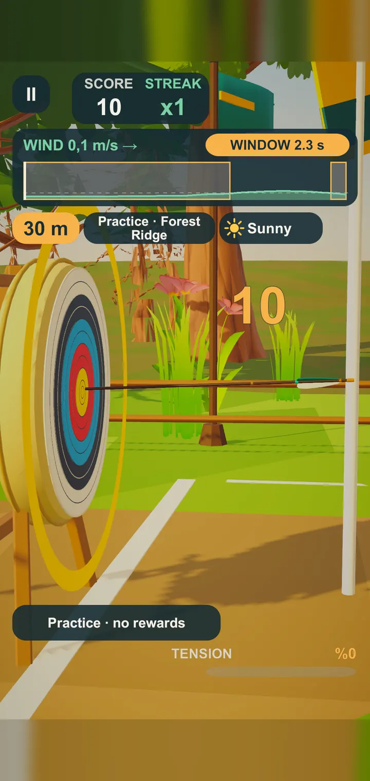Arrow in the gold ring at Forest Ridge