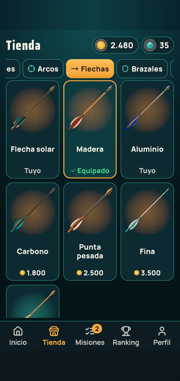 Flechas en la tienda