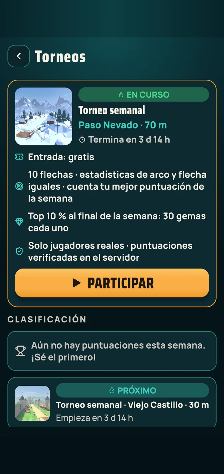 Torneo semanal con entrada gratis