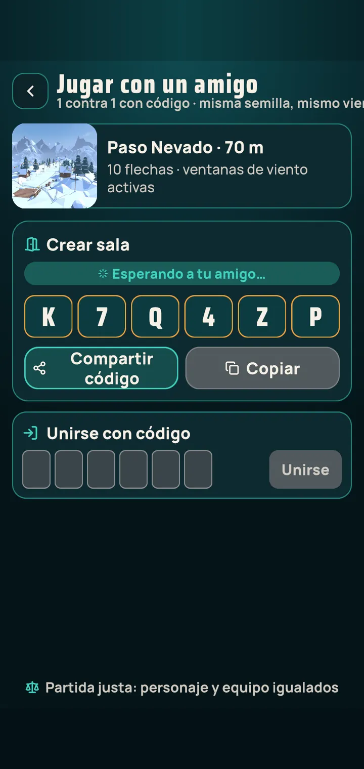 Código de sala para batirse con un amigo