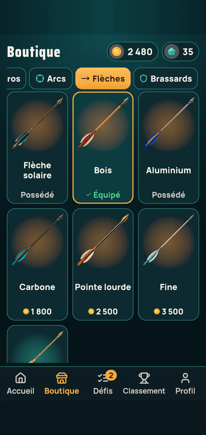 Flèches dans la boutique