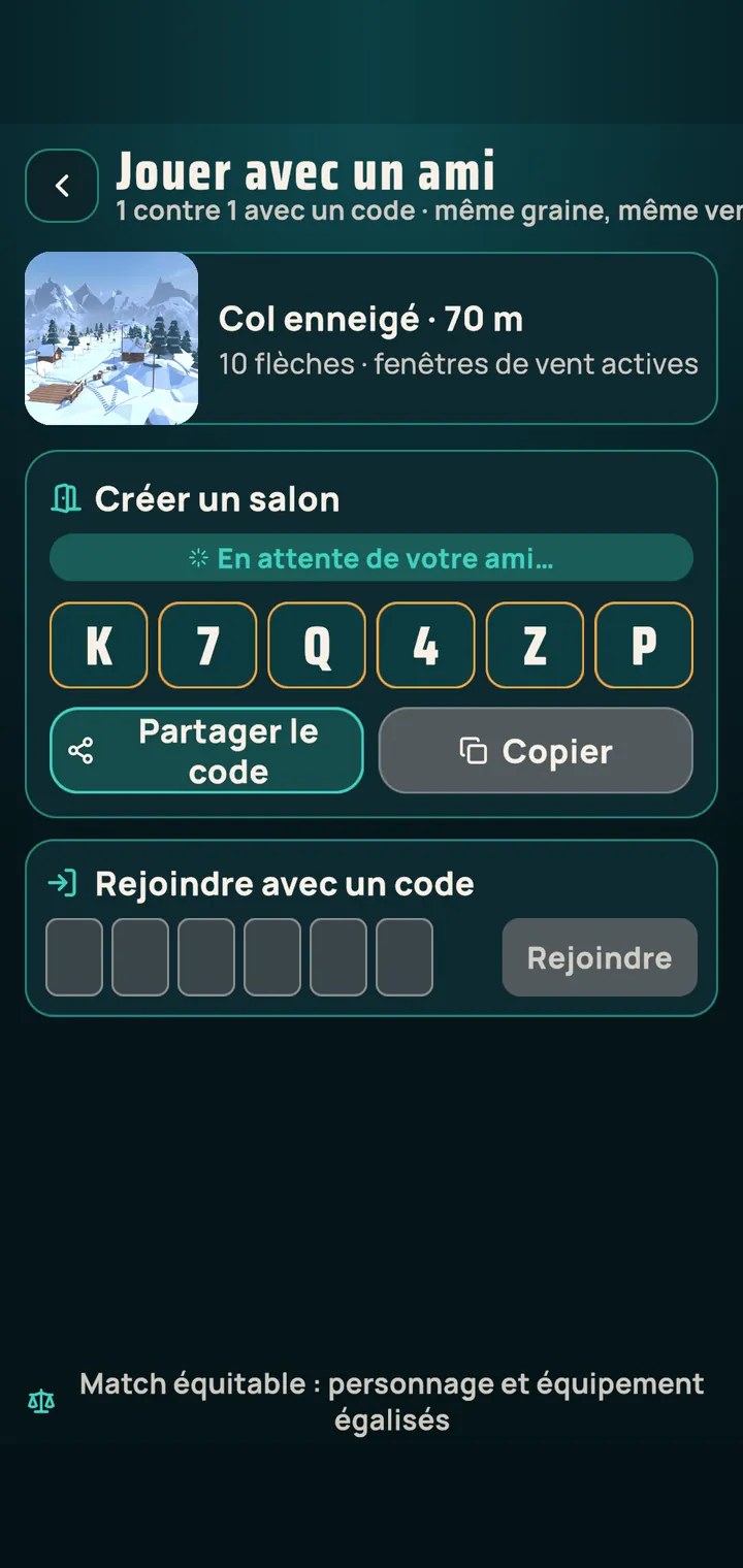 Code de salon pour affronter un ami
