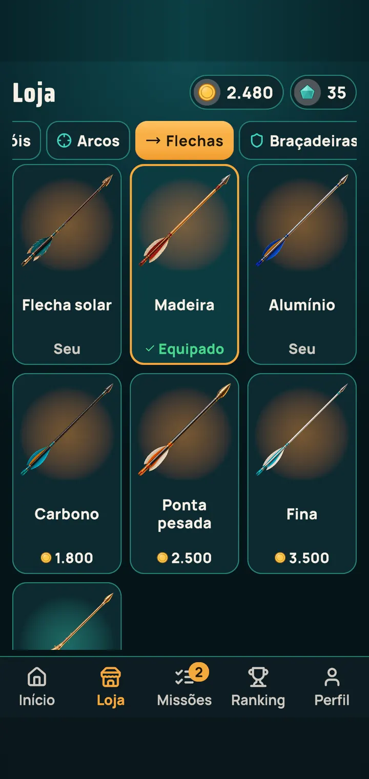 Flechas na loja